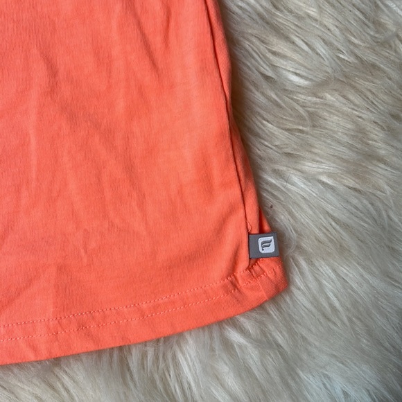 Fabletics bright peachy orange cutout top detail tshirt size SS - Picture 3 of 7